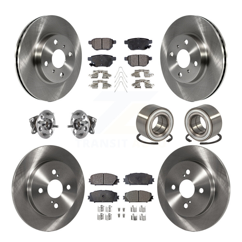 Kit de rotors et plaquettes de frein à disque, roulements de moyeu avant et arrière (10 pièces) pour Toyota Yaris