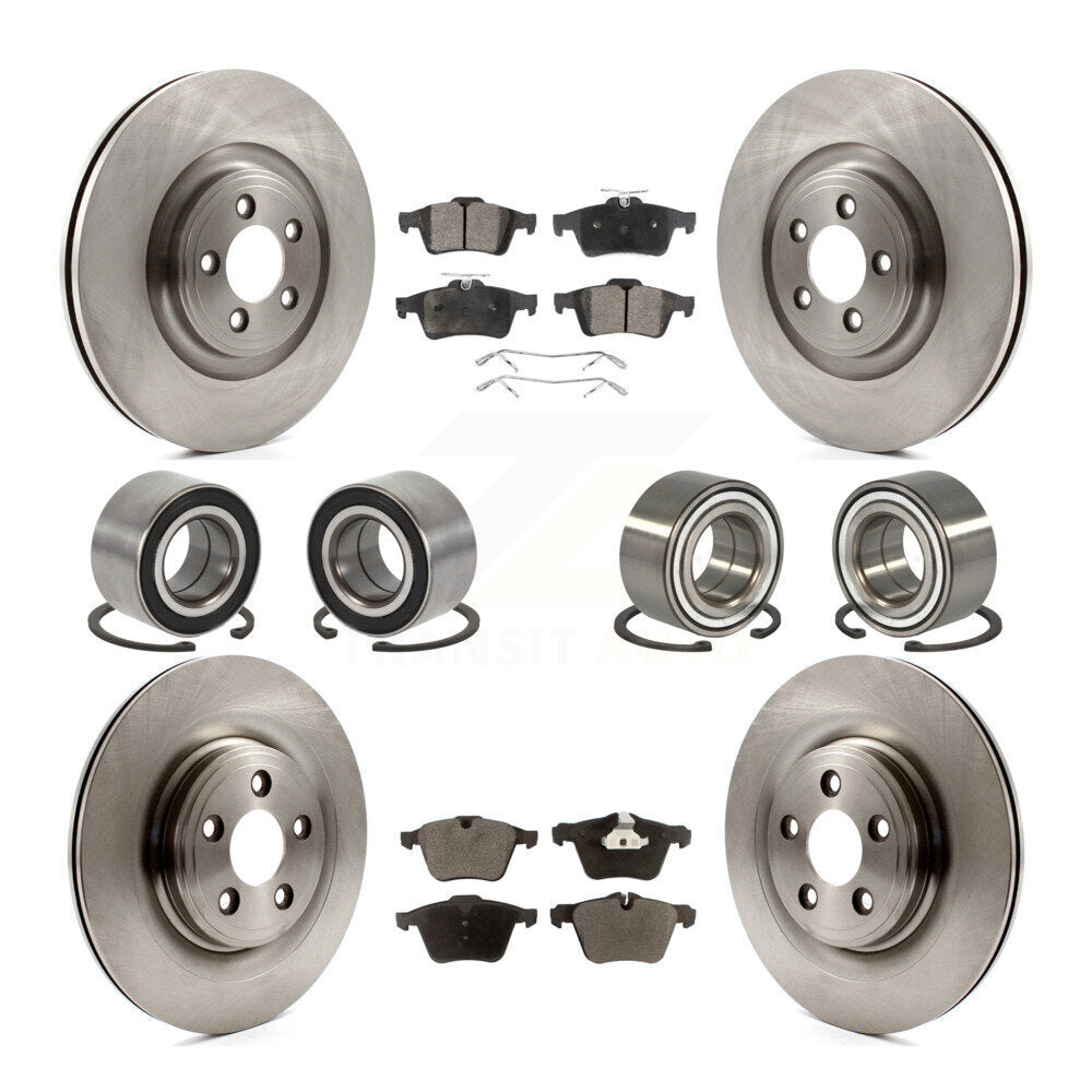 Kit de rotors de frein à disque et plaquettes en céramique, roulements avant et arrière (10 pièces) pour Jaguar XJ