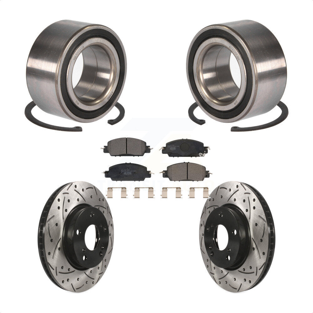 Kit de plaquettes de Rotor de frein, roulement de roue avant, fente percée, pour Honda Accord LX-2017