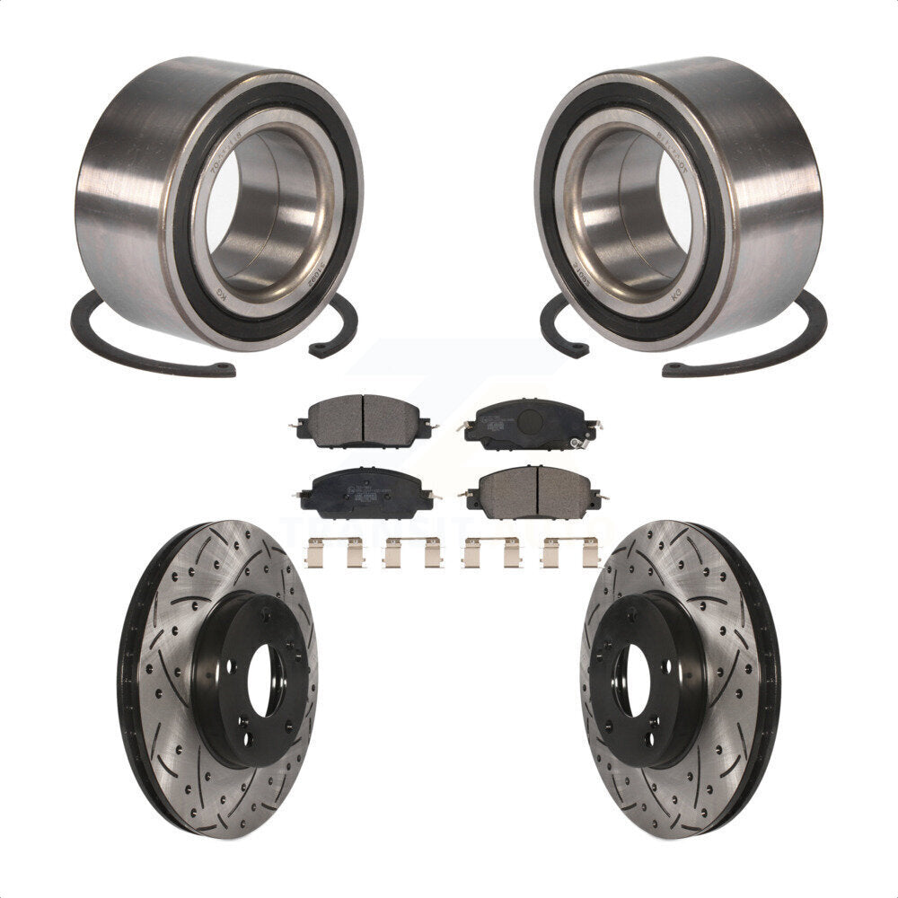 Kit de plaquettes de Rotor de frein fendues percées avec roulement de roue avant, pour Honda Accor