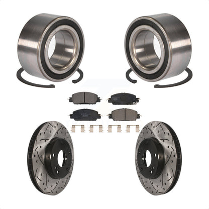 Kit de plaquettes de Rotor de frein fendues percées avec roulement de roue avant, pour Honda Accor