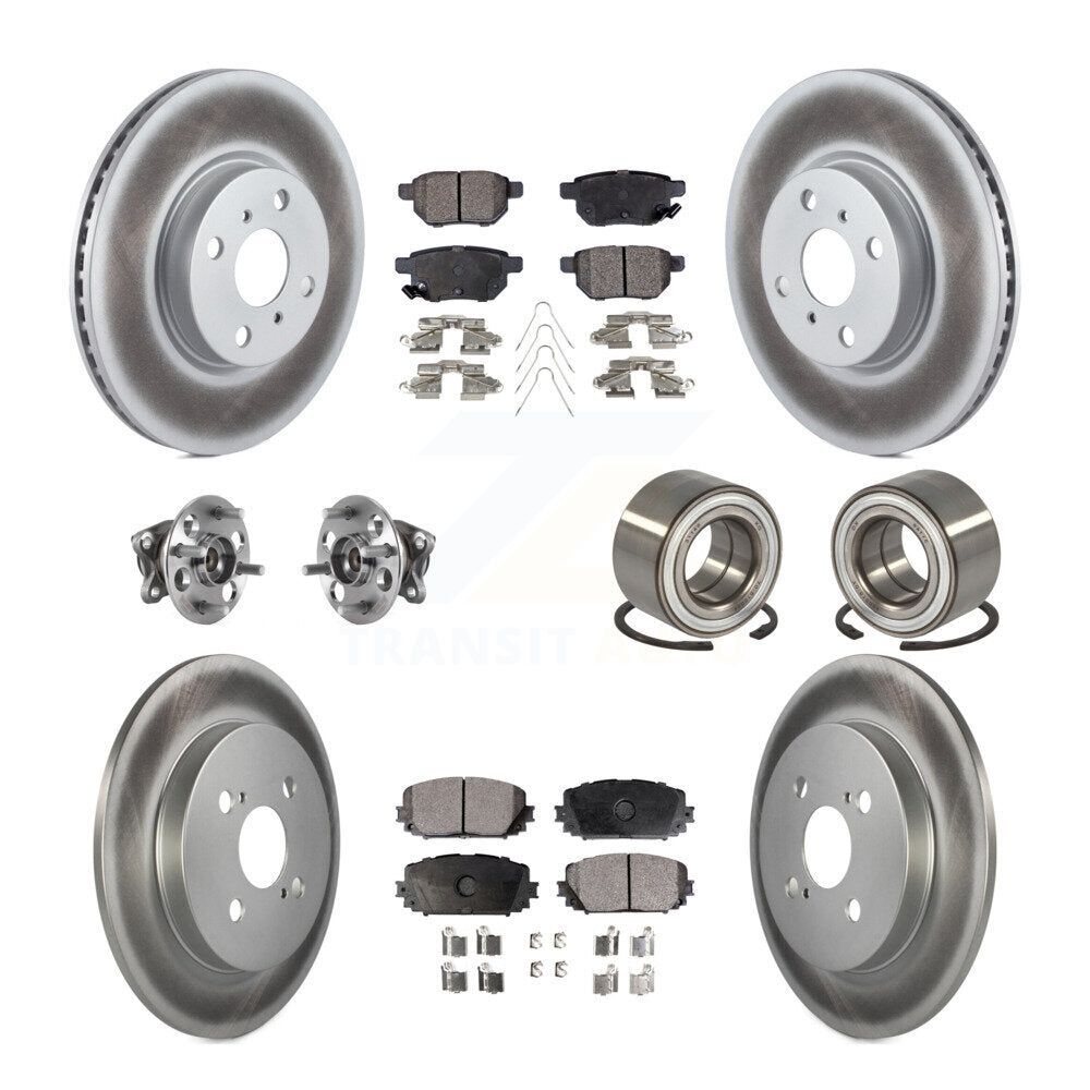 Kit de rotor et de plaquettes de frein à disque revêtus de roulement de moyeu avant et arrière (10 pièces) pour Toyota Yari
