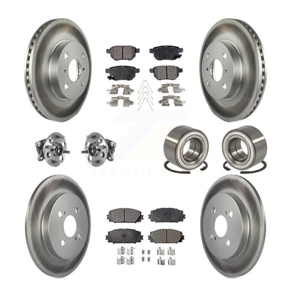 Kit de rotor et de plaquettes de frein à disque revêtus de roulement de moyeu avant et arrière (10 pièces) pour Toyota Yari
