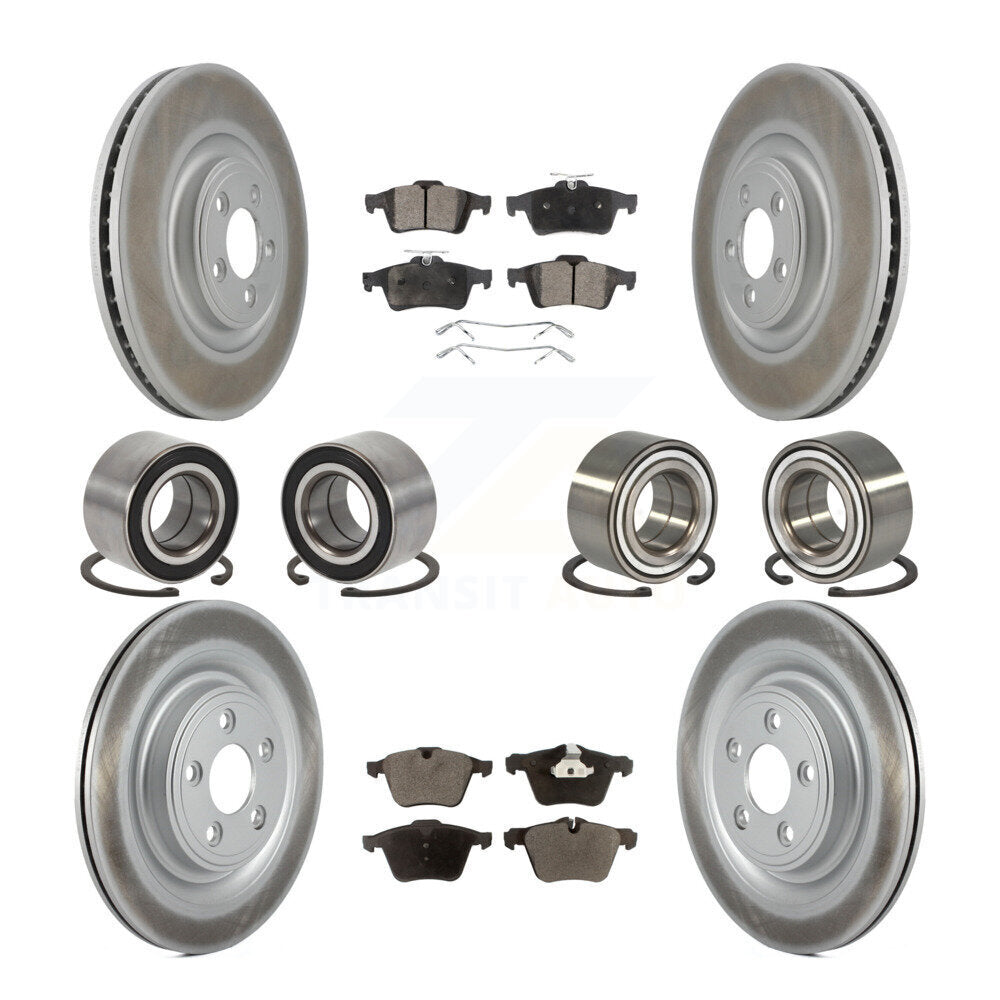 Kit de rotors et plaquettes de frein à disque revêtus de roulements avant et arrière (10 pièces) pour Jaguar XJ