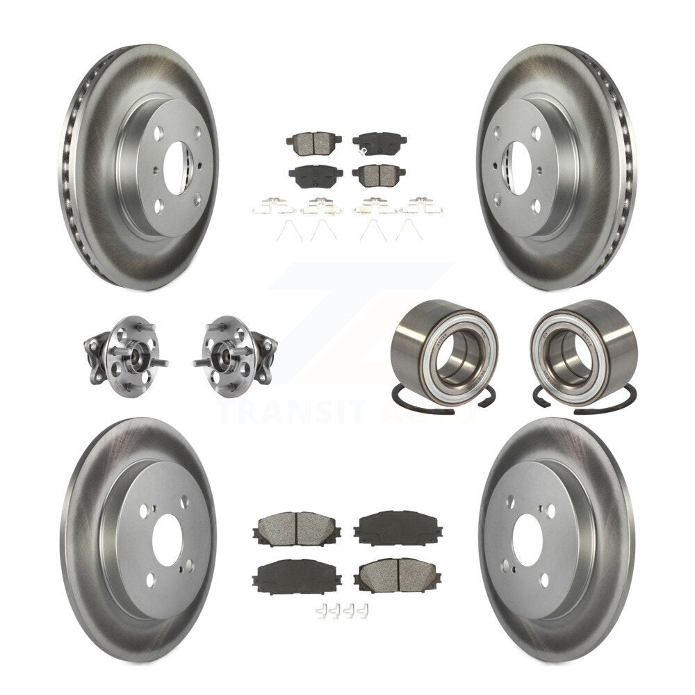 Kit de rotor et de plaquettes de frein à disque revêtus de roulement de moyeu avant et arrière (10 pièces) pour Toyota Yari