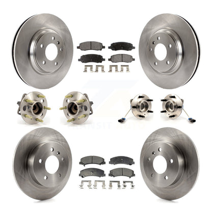 Kit de rotor et de plaquettes de frein, roulement de moyeu avant et arrière (10 pièces) pour Buick Lucerne 4.6 06-11