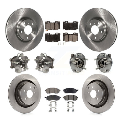 Kit de rotors et plaquettes de frein à disque, roulements de moyeu avant et arrière (10 pièces) pour Nissan 370Z