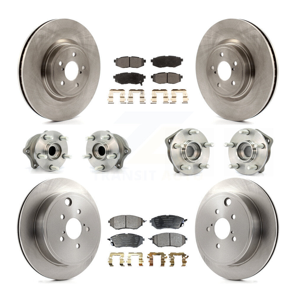 Kit de plaquettes de Rotor de frein à disque, roulement de moyeu avant et arrière (10 pièces) pour Subaru Outback Legac