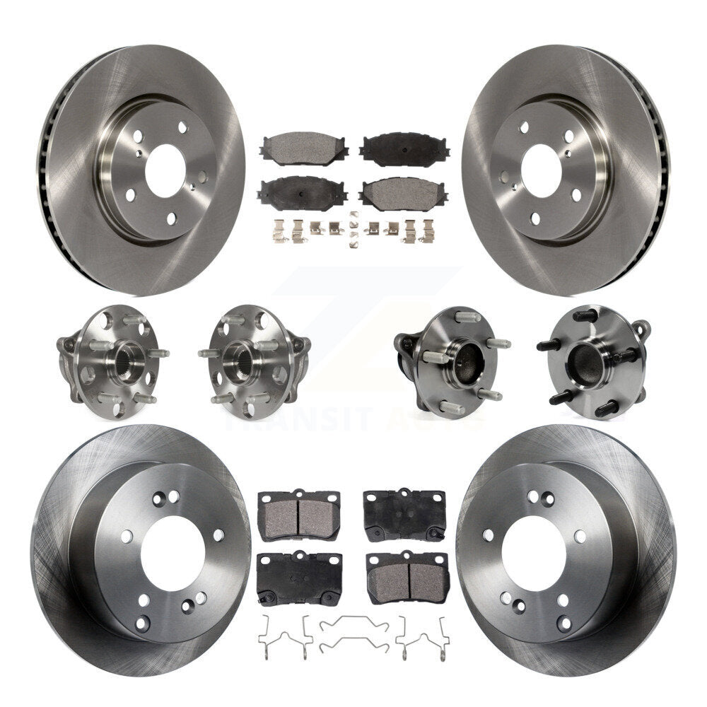 Kit de rotors et plaquettes de frein à disque, roulements de moyeu avant et arrière (10 pièces) pour Lexus IS250