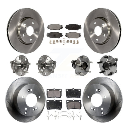 Kit de rotors et plaquettes de frein à disque, roulements de moyeu avant et arrière (10 pièces) pour Lexus IS250