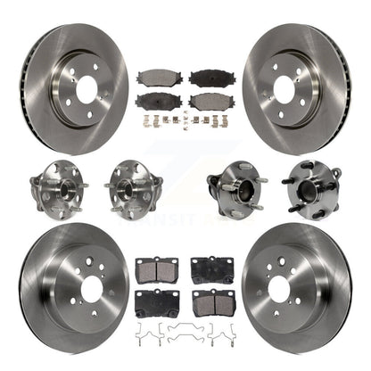 Kit de Rotor et de plaquettes de frein, roulement de moyeu avant et arrière (10 pièces) pour Lexus IS250 C avec RW