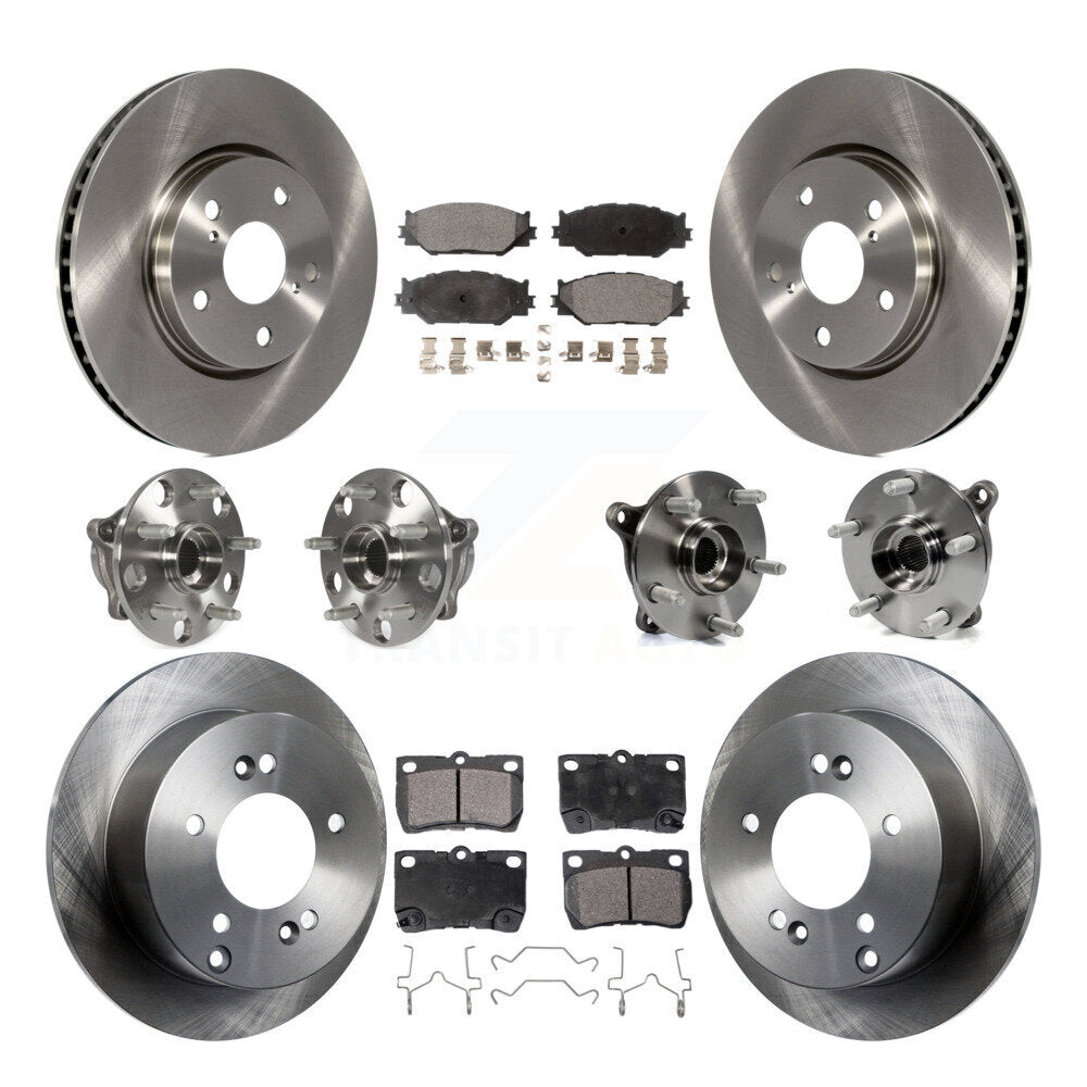 Kit de rotors et plaquettes de frein à disque, roulements de moyeu avant et arrière (10 pièces) pour Lexus IS250