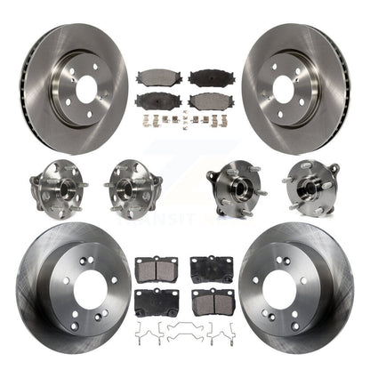 Kit de rotors et plaquettes de frein à disque, roulements de moyeu avant et arrière (10 pièces) pour Lexus IS250