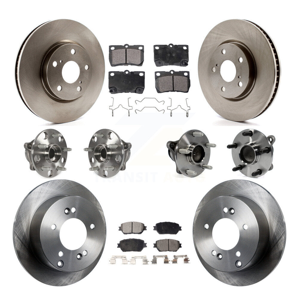 Kit de rotors et plaquettes de frein à disque, roulements de moyeu avant et arrière (10 pièces) pour Lexus IS250