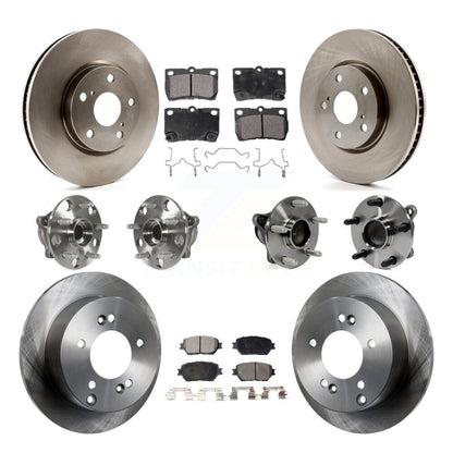 Kit de rotors et plaquettes de frein à disque, roulements de moyeu avant et arrière (10 pièces) pour Lexus IS250