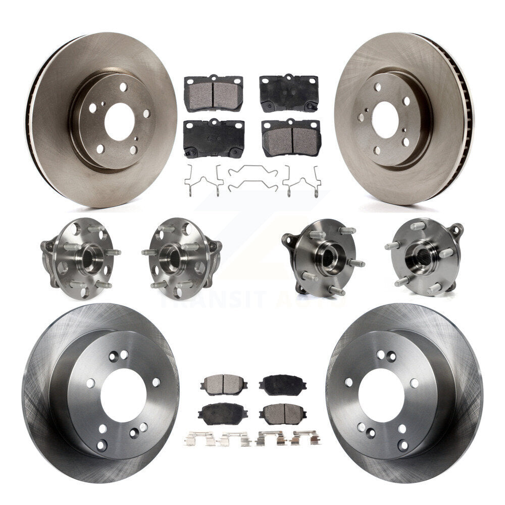 Kit de rotors et plaquettes de frein à disque, roulements de moyeu avant et arrière (10 pièces) pour Lexus IS250