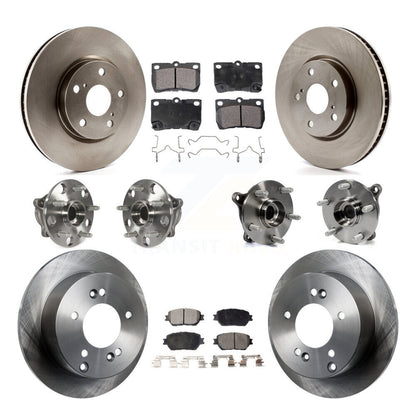 Kit de rotors et plaquettes de frein à disque, roulements de moyeu avant et arrière (10 pièces) pour Lexus IS250