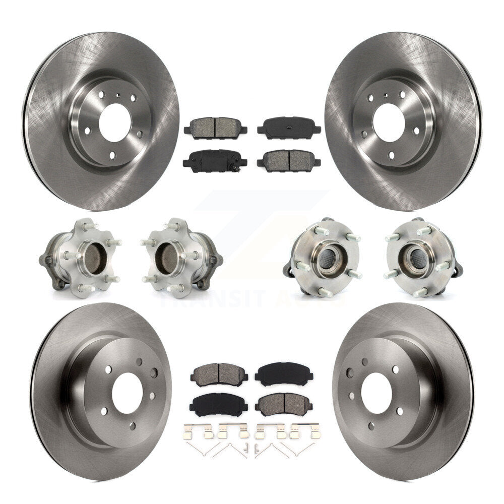 Kit de rotors et plaquettes de frein à disque, roulements de moyeu avant et arrière (10 pièces) pour Nissan Maxima