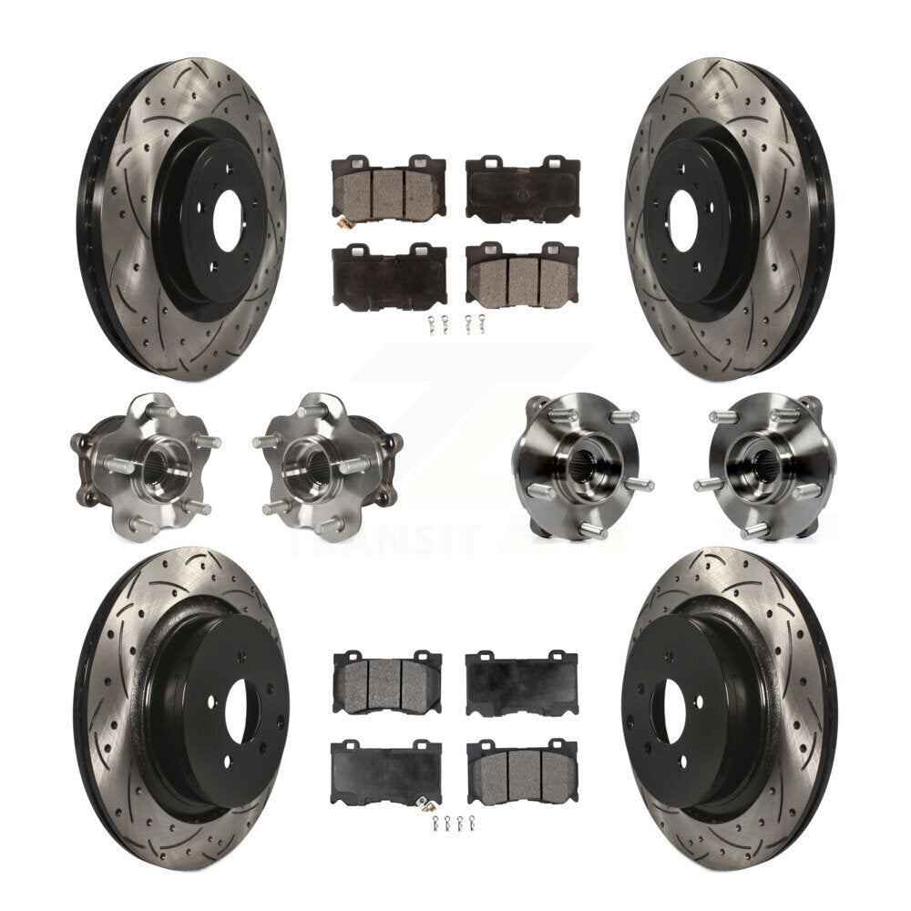 Kit de plaquettes de rotor de frein à disque revêtues de roulement de moyeu avant et arrière (10 pièces) pour INFINITI FX5