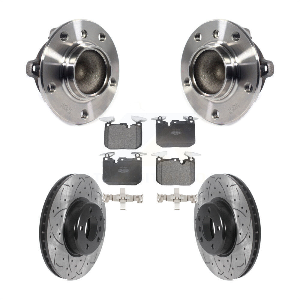 Kit de plaquettes de Rotor de frein, roulement de moyeu avant, fente percée, pour BMW 335i 328i 228i 435i
