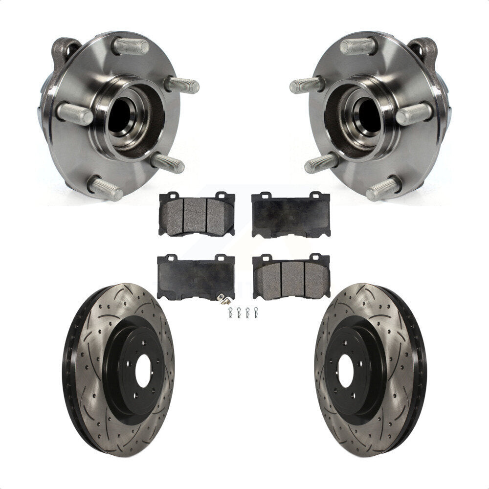 Kit de plaquettes de Rotor de frein, roulement de moyeu avant, fente de perçage, pour INFINITI Q50 G37 Nissan Q6