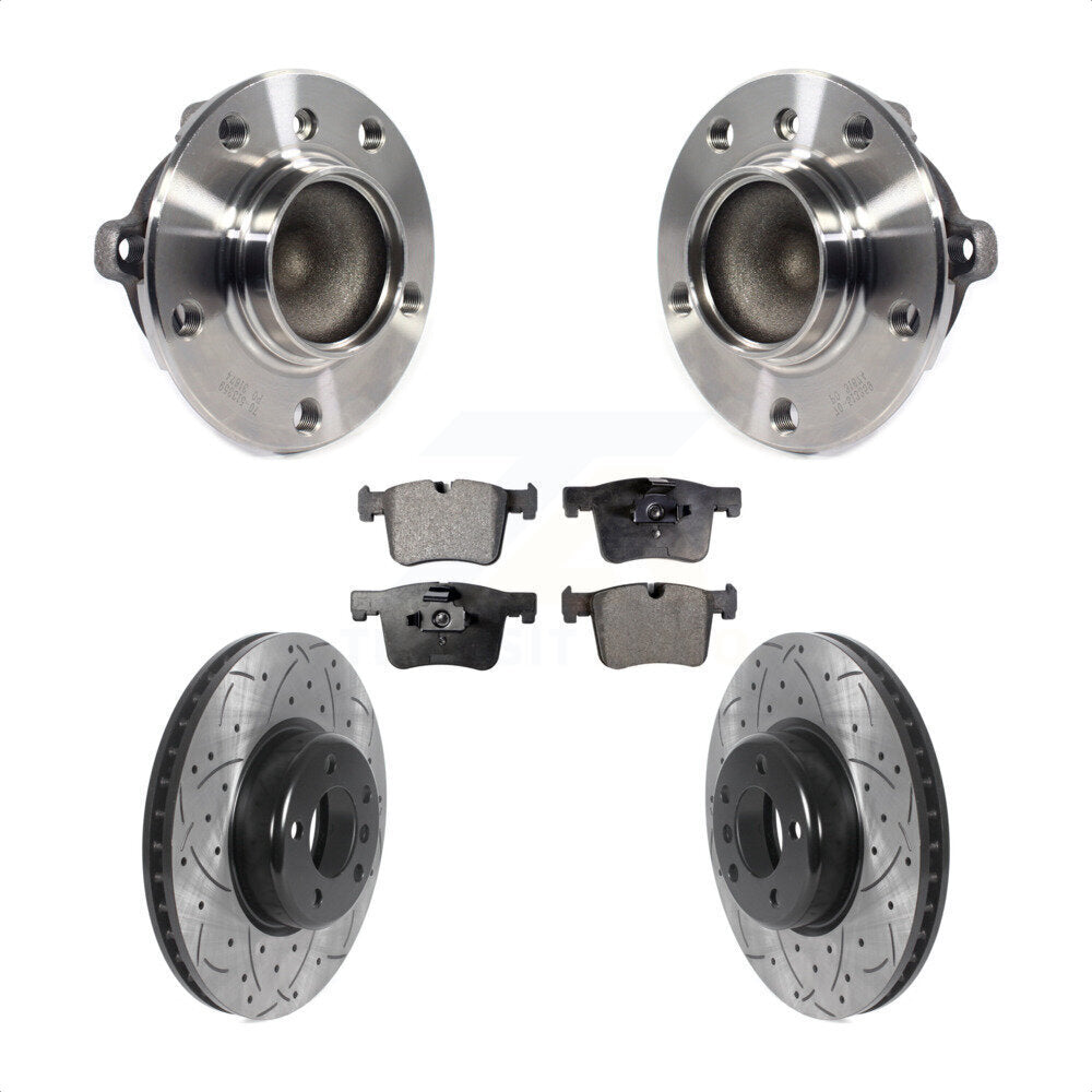 Kit de plaquettes de Rotor de frein à fente percée, ensemble de roulements de moyeu avant pour BMW 335