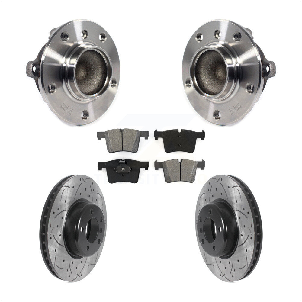 Kit de plaquettes de Rotor de frein à fente percée, ensemble de roulements de moyeu avant pour BMW 335