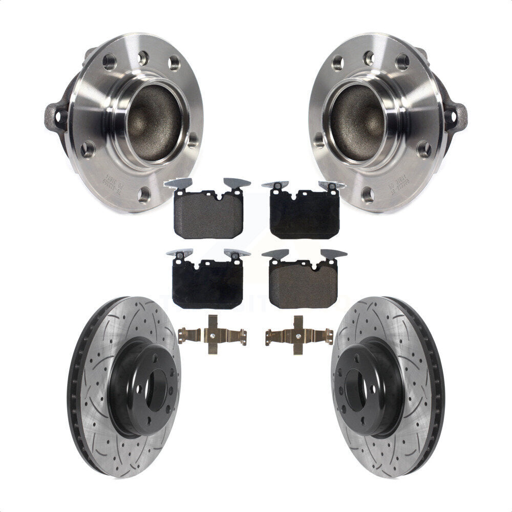 Kit de plaquettes de Rotor de frein, roulement de moyeu avant, fente percée, pour BMW 335i 328i 228i 435i