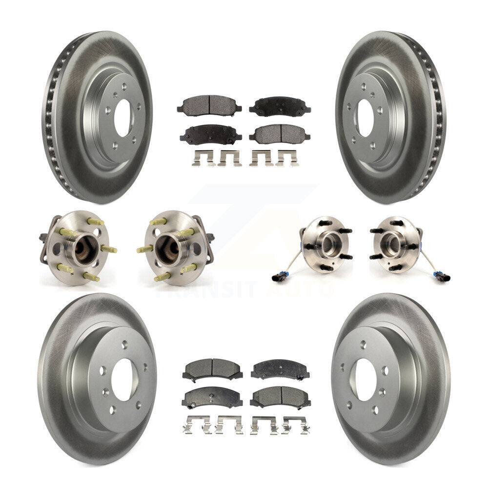Kit de plaquettes de Rotor de frein enduites de roulement de moyeu avant et arrière (10 pièces) pour Buick Lucerne 4.6