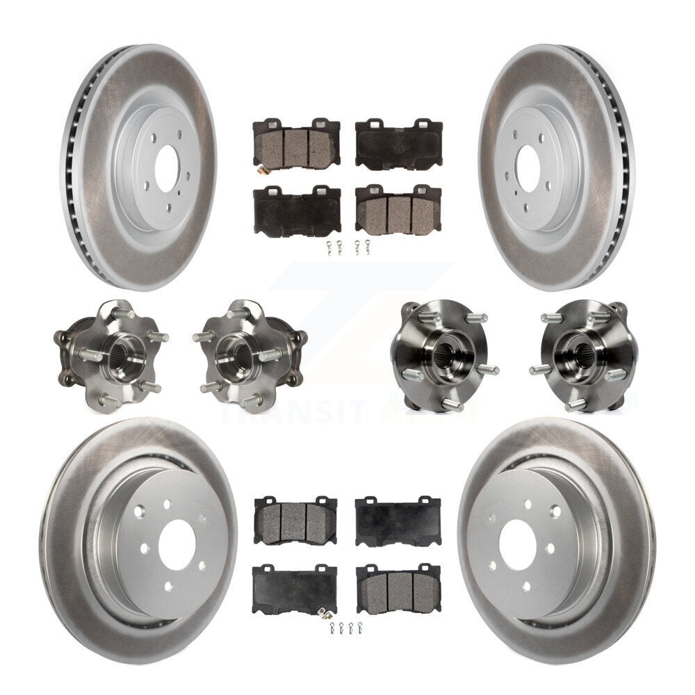 Kit de plaquettes de rotor de frein à disque revêtues de roulement de moyeu avant et arrière (10 pièces) pour INFINITI FX5