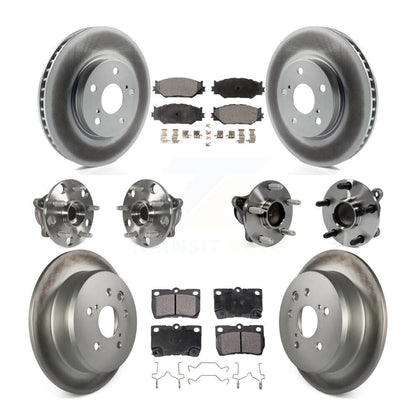Kit de rotors et plaquettes de frein à disque revêtus de roulement de moyeu avant et arrière (10 pièces) pour Lexus IS25