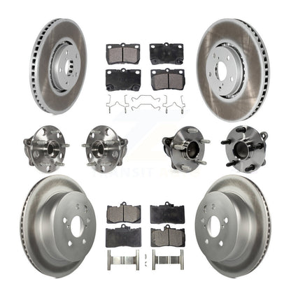 Kit de rotor et de plaquettes de frein revêtus de roulement de moyeu avant et arrière (10 pièces) pour Lexus IS350 GS35