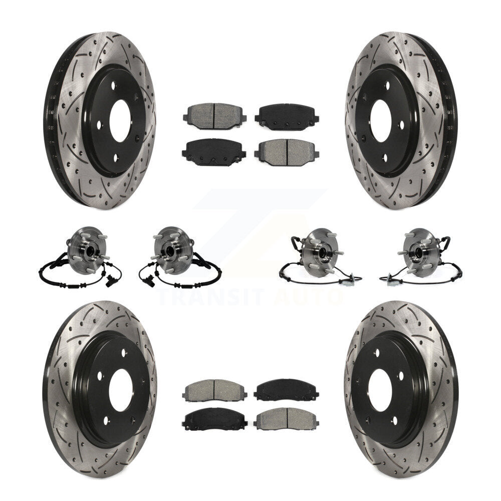 Kit de rotor et de plaquettes de frein à roulement avant et arrière (10 pièces) pour Dodge Grand Carava