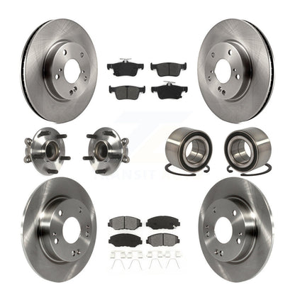 Kit de Rotor et de plaquettes de frein à disque, roulement de moyeu de roue avant et arrière (10 pièces) pour Honda Civi