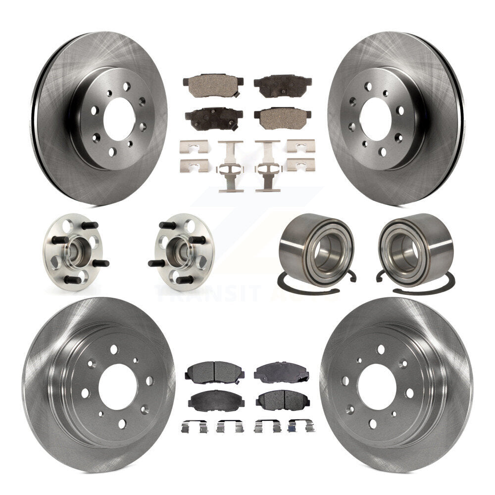 Kit de rotor de frein à disque et de plaquettes en céramique, roulement de moyeu avant et arrière (10 pièces) pour Acura E