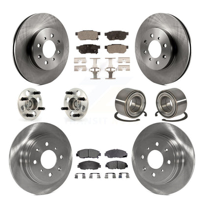 Kit de rotor de frein à disque et de plaquettes en céramique, roulement de moyeu avant et arrière (10 pièces) pour Acura E