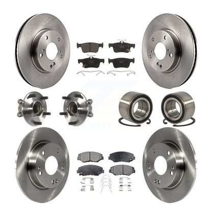 Kit de Rotor et de plaquettes de frein à disque, roulement de moyeu de roue avant et arrière (10 pièces) pour Honda Civi