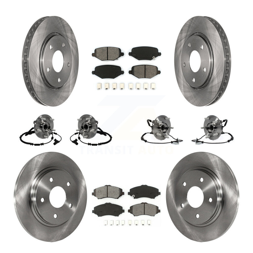 Kit de plaquettes de Rotor de frein, roulement de moyeu avant et arrière (10 pièces) pour Dodge Grand Caravan Town