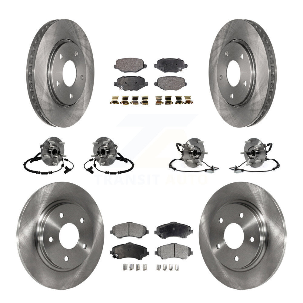 Kit de plaquettes de Rotor de frein, roulement de moyeu avant et arrière (10 pièces) pour Dodge Grand Caravan Town