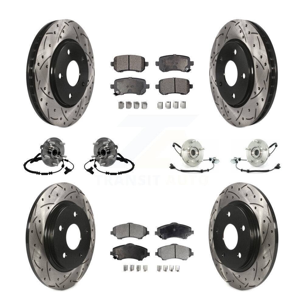 Kit de rotor et de plaquettes de frein revêtus de roulement de moyeu avant et arrière (10 pièces) pour Volkswagen Routa