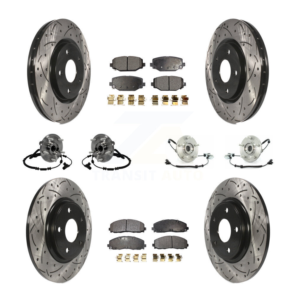 Kit de rotor et de plaquettes de frein revêtus de roulement de moyeu avant et arrière (10 pièces) pour Volkswagen Routa
