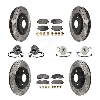 Kit de rotor et de plaquettes de frein revêtus de roulement de moyeu avant et arrière (10 pièces) pour Volkswagen Routa