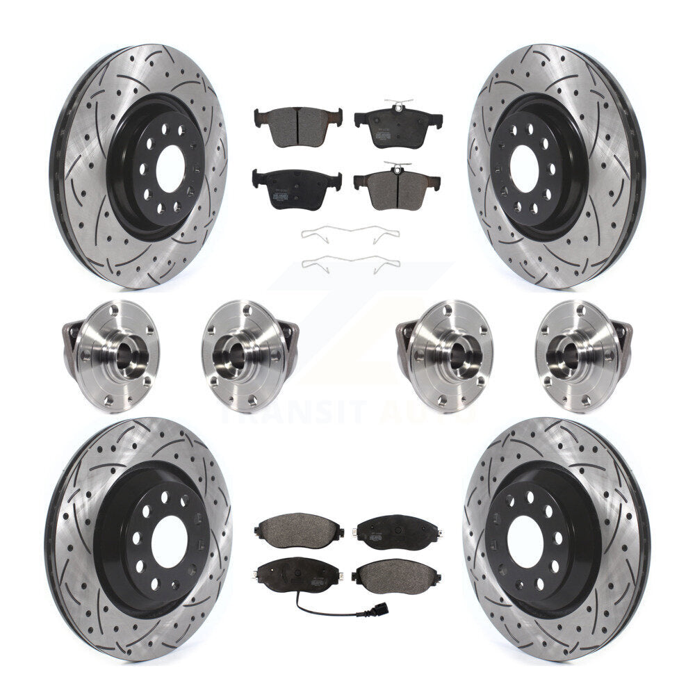 Kit de plaquettes de rotor de frein enduites de roulement de moyeu avant et arrière (10 pièces) pour Audi Q3 volkswagen