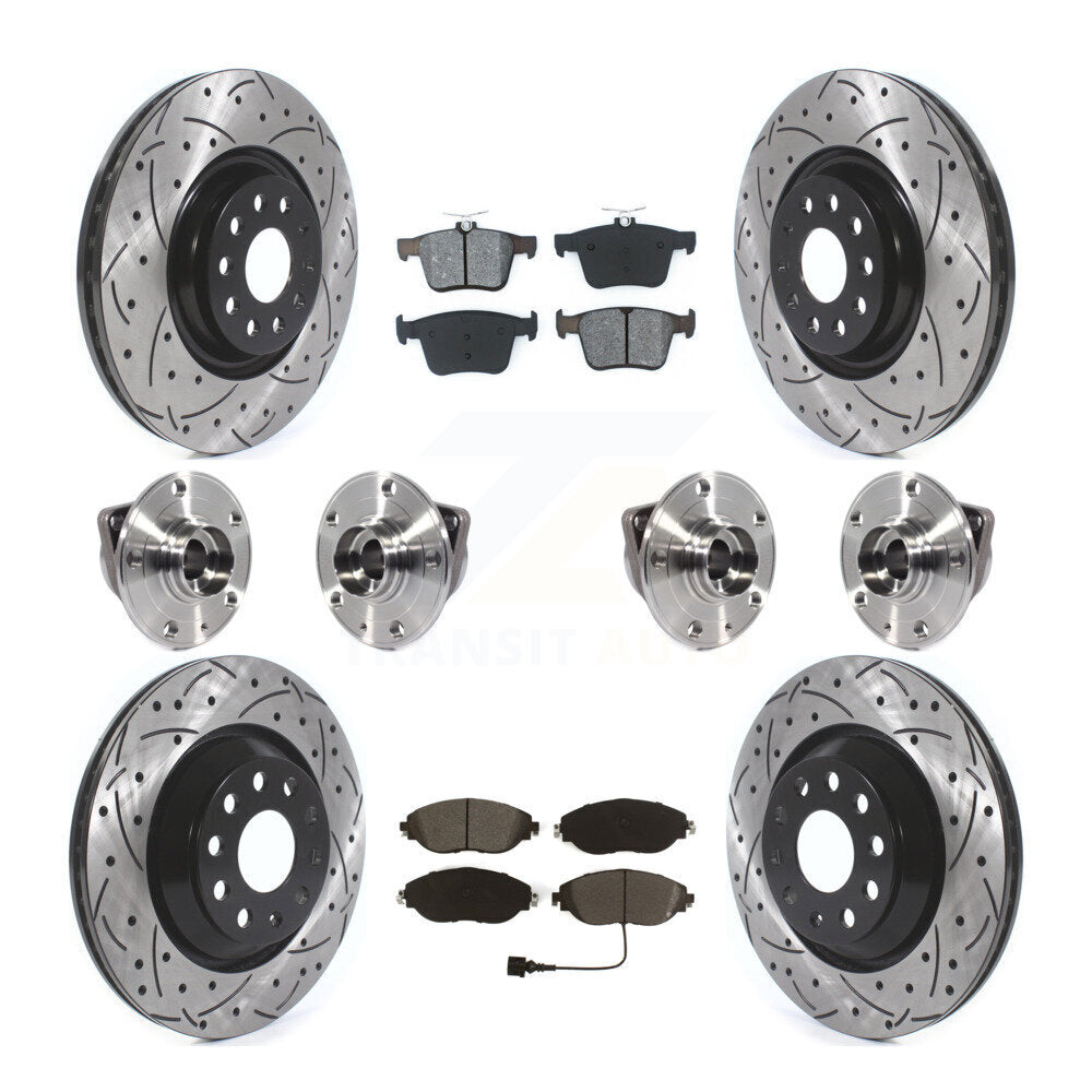 Kit de plaquettes de rotor de frein enduites de roulement de moyeu avant et arrière (10 pièces) pour Audi Q3 volkswagen