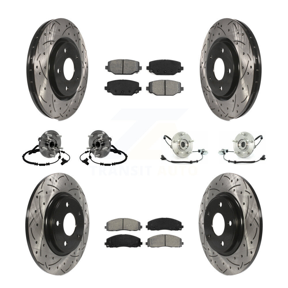 Kit de rotor et de plaquettes de frein revêtus de roulement de moyeu avant et arrière (10 pièces) pour Volkswagen Routa