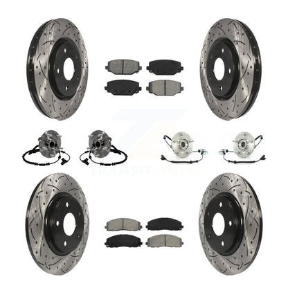 Kit de rotor et de plaquettes de frein revêtus de roulement de moyeu avant et arrière (10 pièces) pour Volkswagen Routa