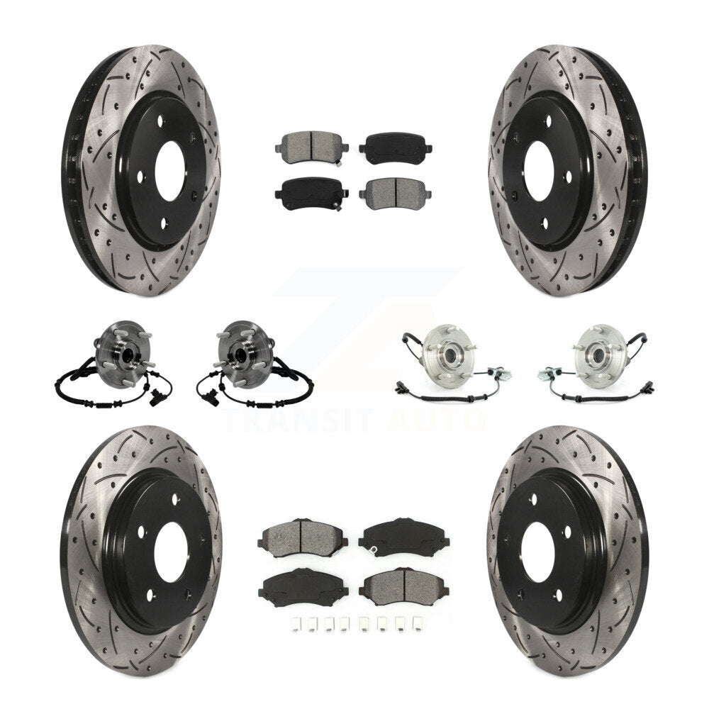 Kit de rotor et de plaquettes de frein revêtus de roulement de moyeu avant et arrière (10 pièces) pour Volkswagen Routa
