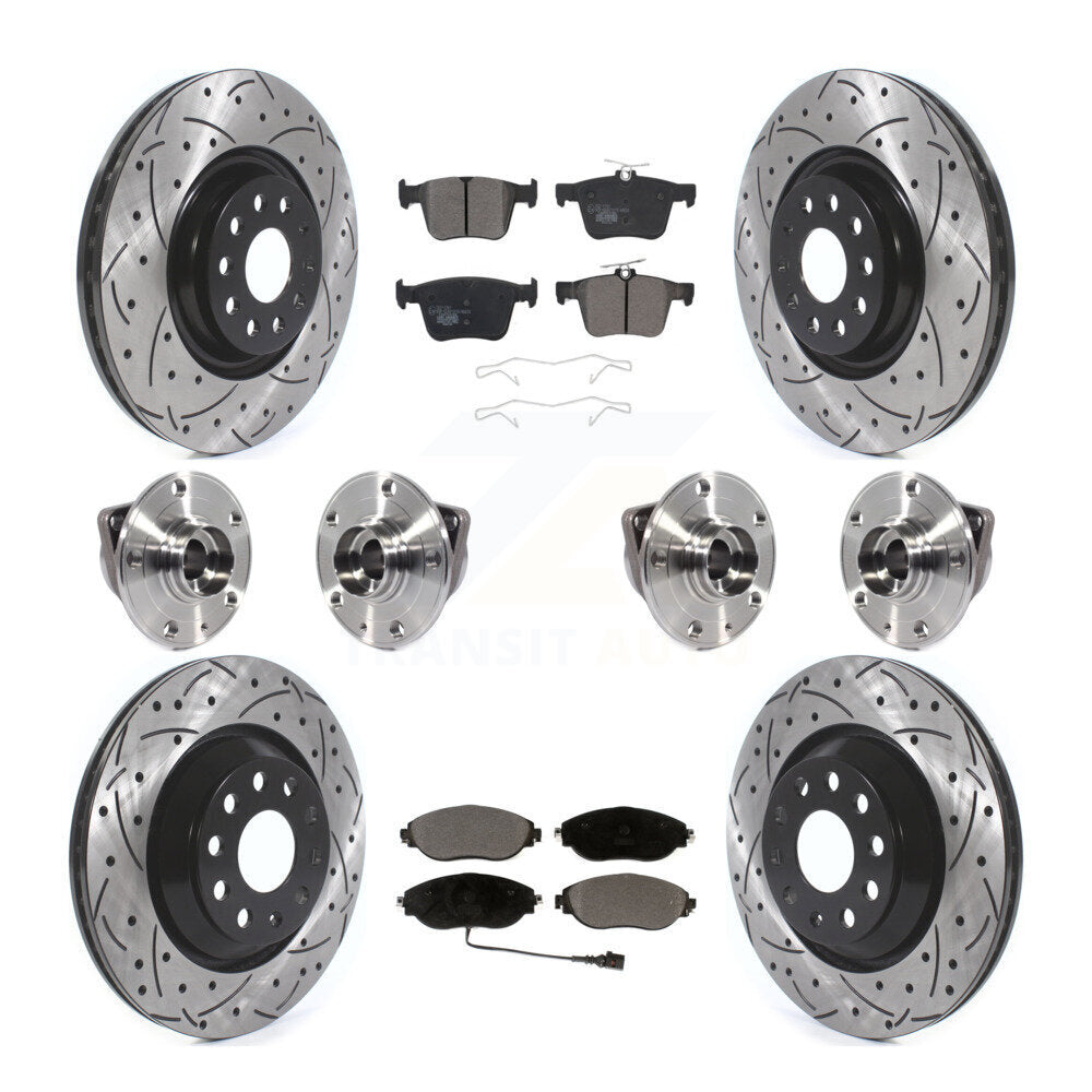 Kit de plaquettes de rotor de frein enduites de roulement de moyeu avant et arrière (10 pièces) pour Audi Q3 volkswagen