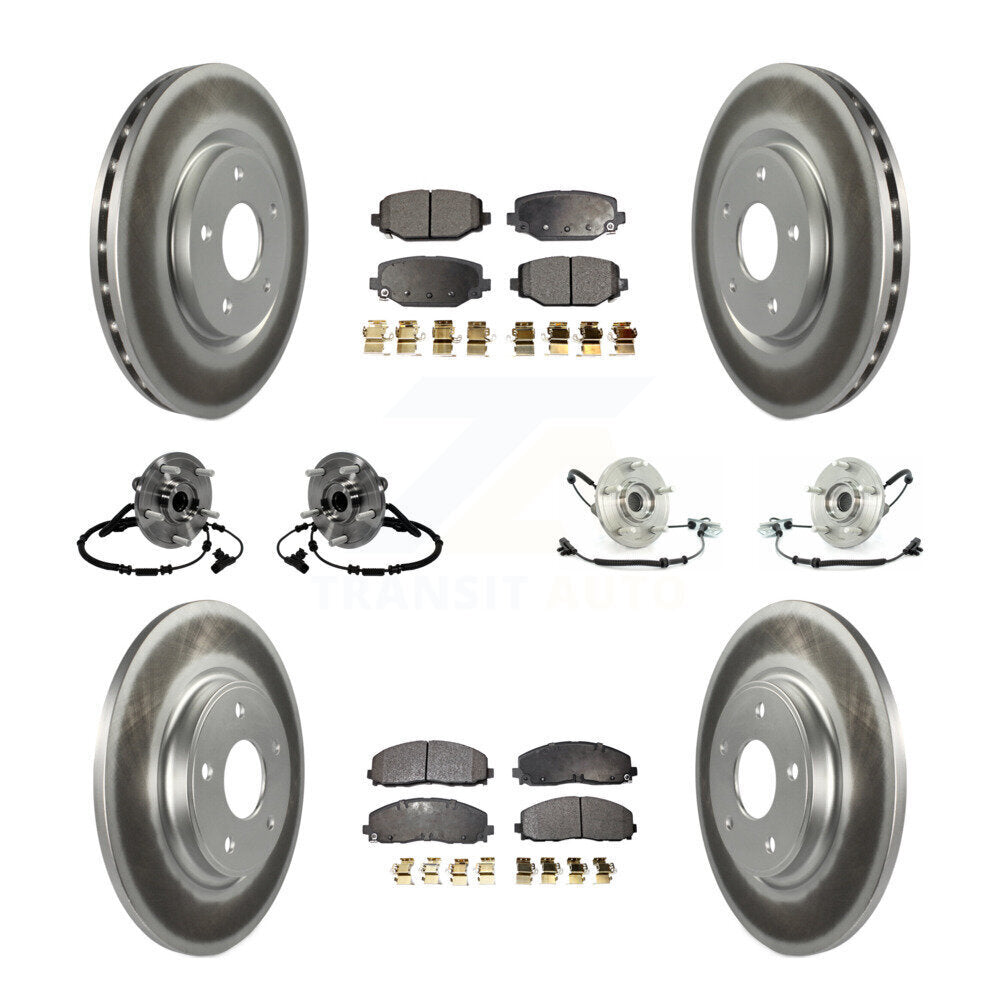 Kit de rotor et de plaquettes de frein revêtus de roulement de moyeu avant et arrière (10 pièces) pour Volkswagen Routa