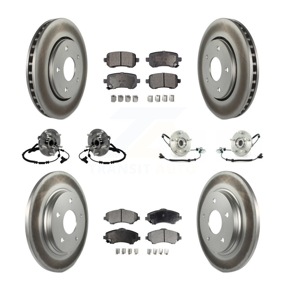 Kit de rotor et de plaquettes de frein revêtus de roulement de moyeu avant et arrière (10 pièces) pour Volkswagen Routa